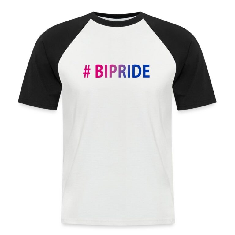 hashtag-bipride-maenner-baseball-t-shirt-weiss-schwarz