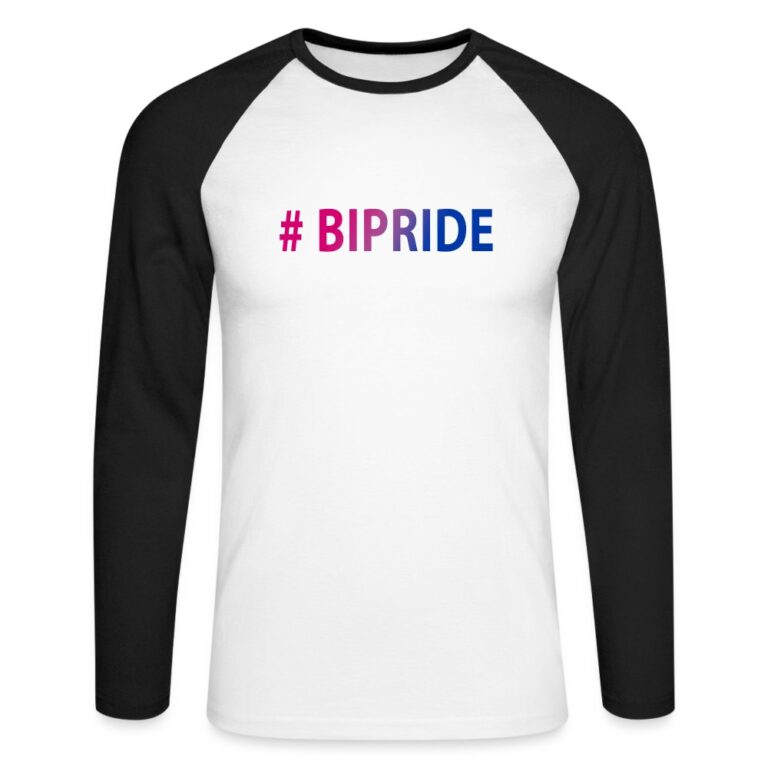 hashtag-bipride-maenner-baseballshirt-langarm-weiss-schwarz