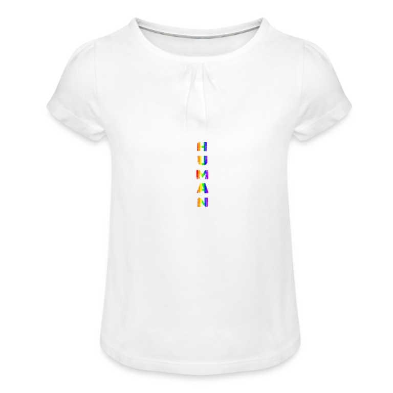 human-vertical-maedchen-t-shirt-mit-raffungen-weiss