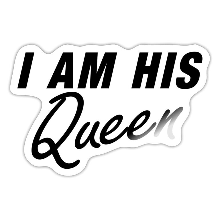 i-am-his-queen-sticker-weiss-glaenzend