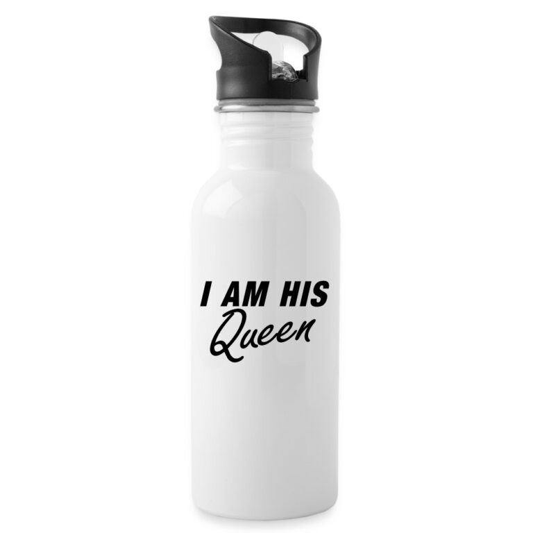 i-am-his-queen-trinkflasche-mit-integriertem-trinkhalm-weiss