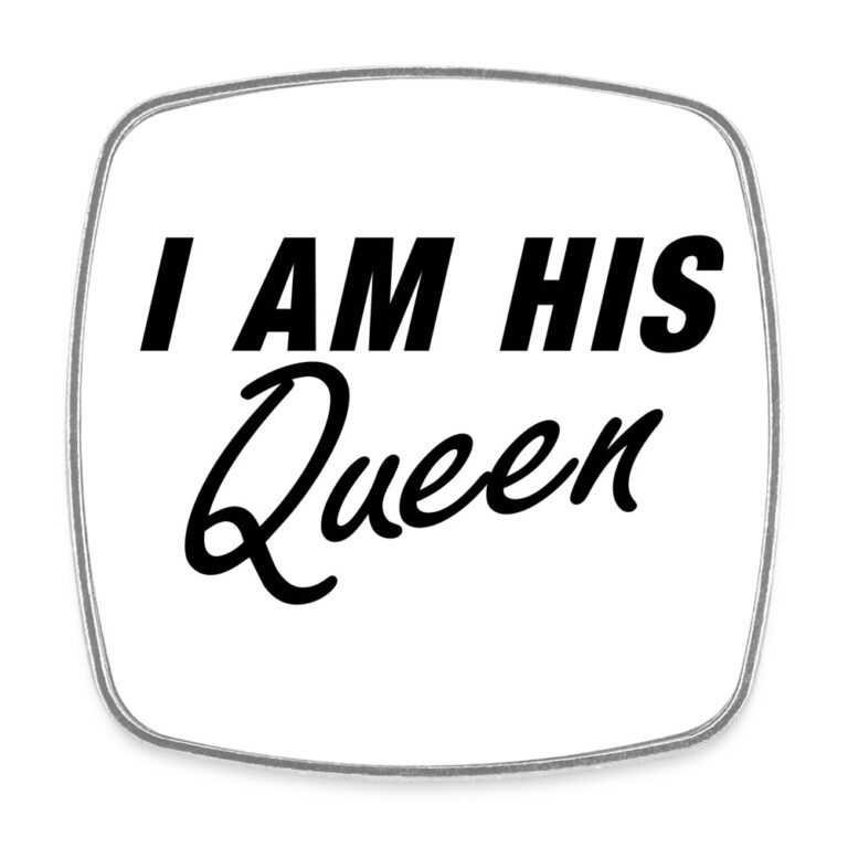 i-am-his-queen-viereckiger-kuehlschrankmagnet-weiss