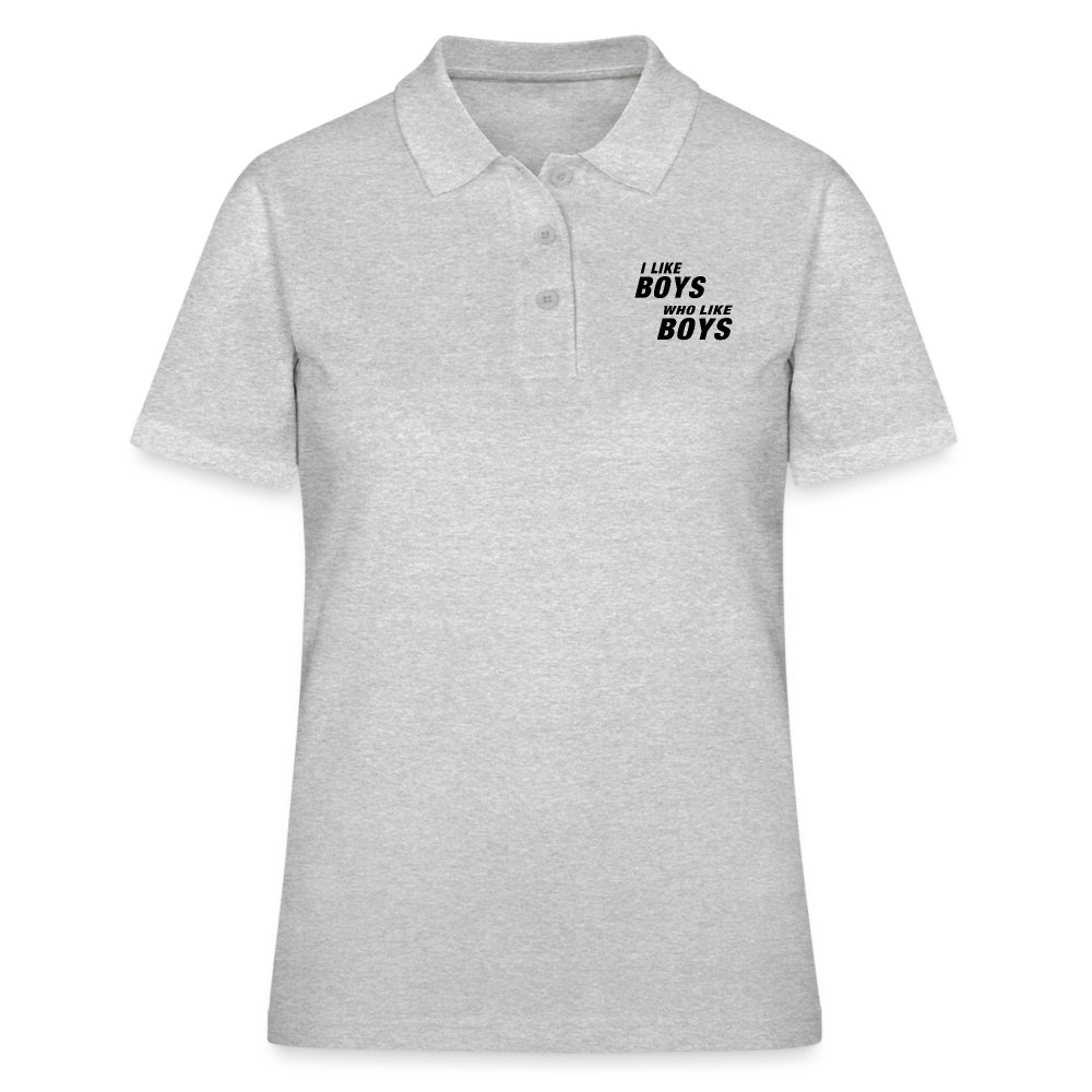I like Boys who like boys - Frauen Polo Shirt Grau meliert