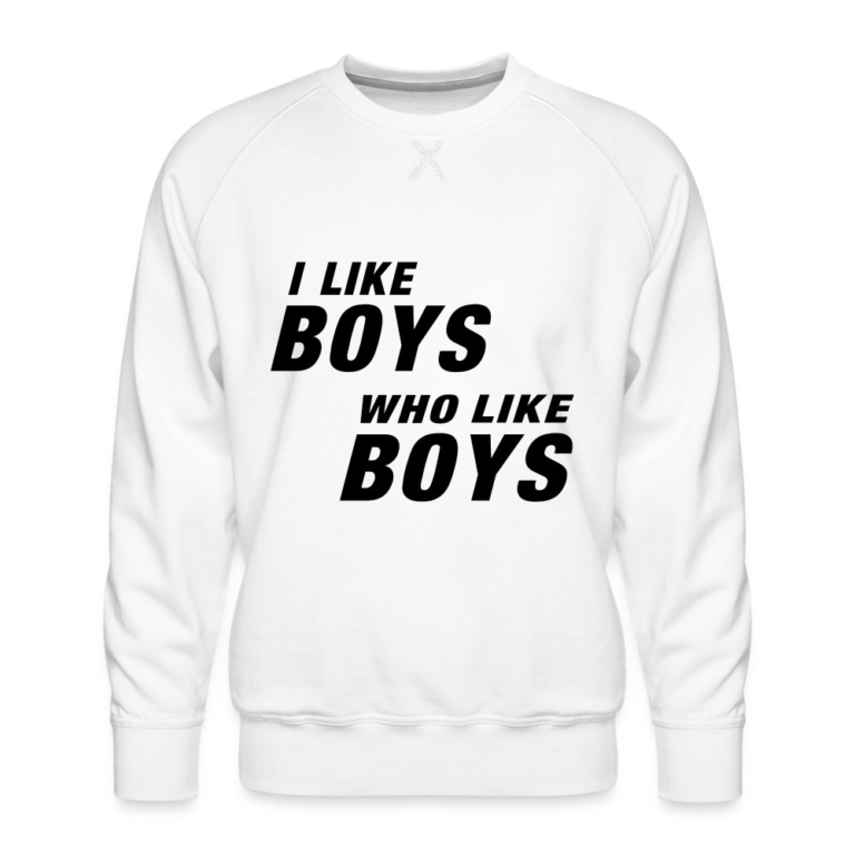 i-like-boys-who-like-boys-black-maenner-premium-pullover-weiss