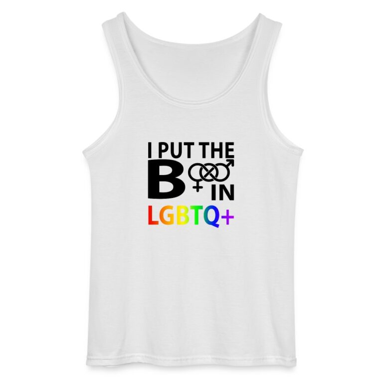 i-put-the-b-in-lgbtq-gildan-maenner-tank-top-weiss