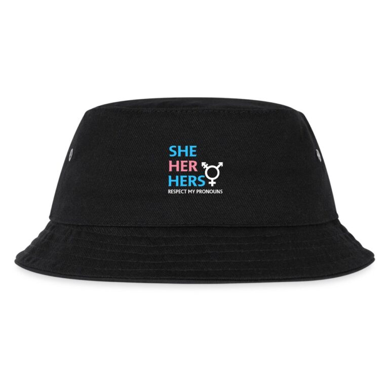 lbgtq-pronoun-transgender-she-her-hers-kinder-bucket-hat-schwarz
