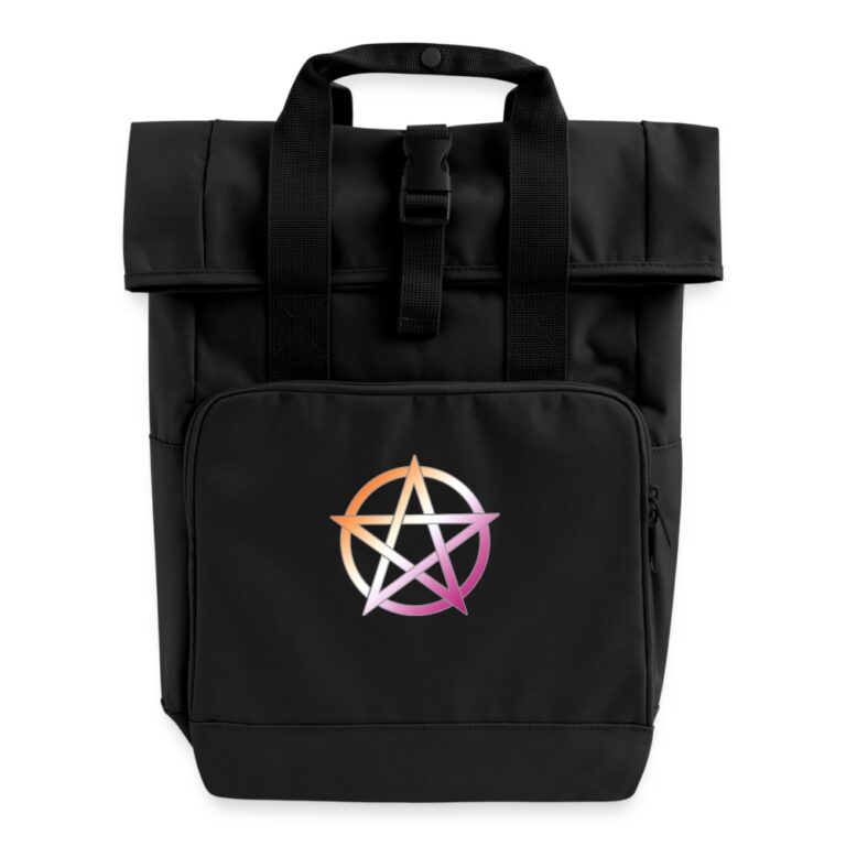 lesbian-pride-pentagramm-rolltop-rucksack-mit-zwei-griffen-schwarz