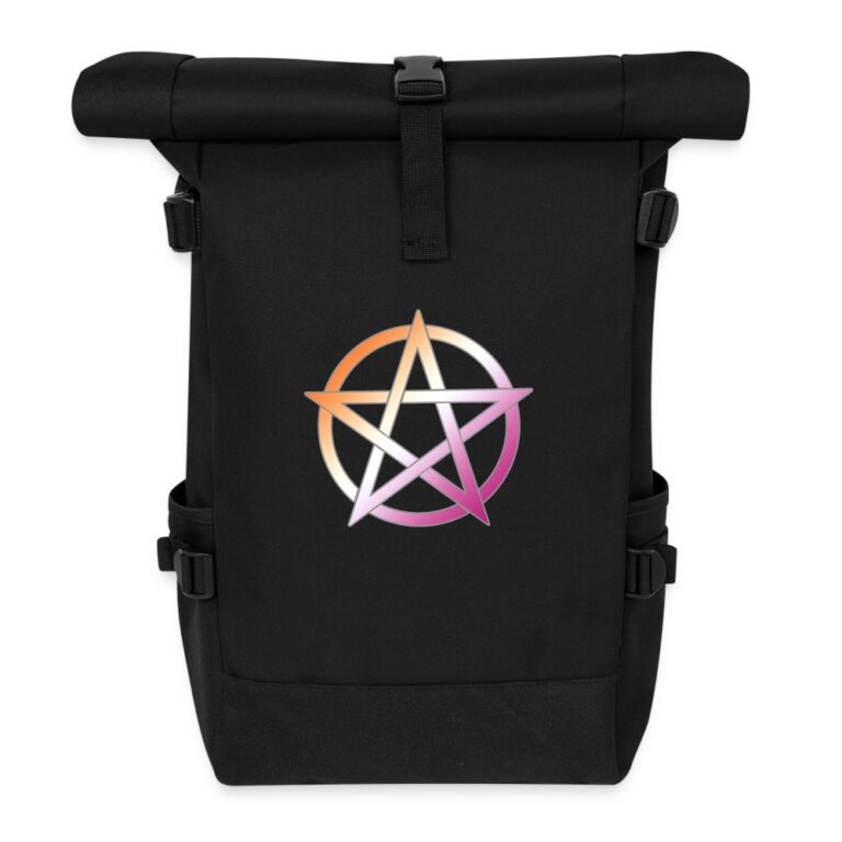 lesbian-pride-pentagramm-rolltop-rucksack-schwarz