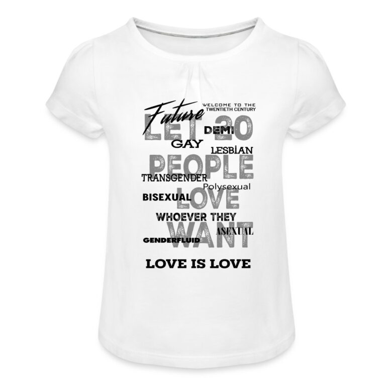 lgbtq-twentieth-century-maedchen-t-shirt-mit-raffungen-weiss