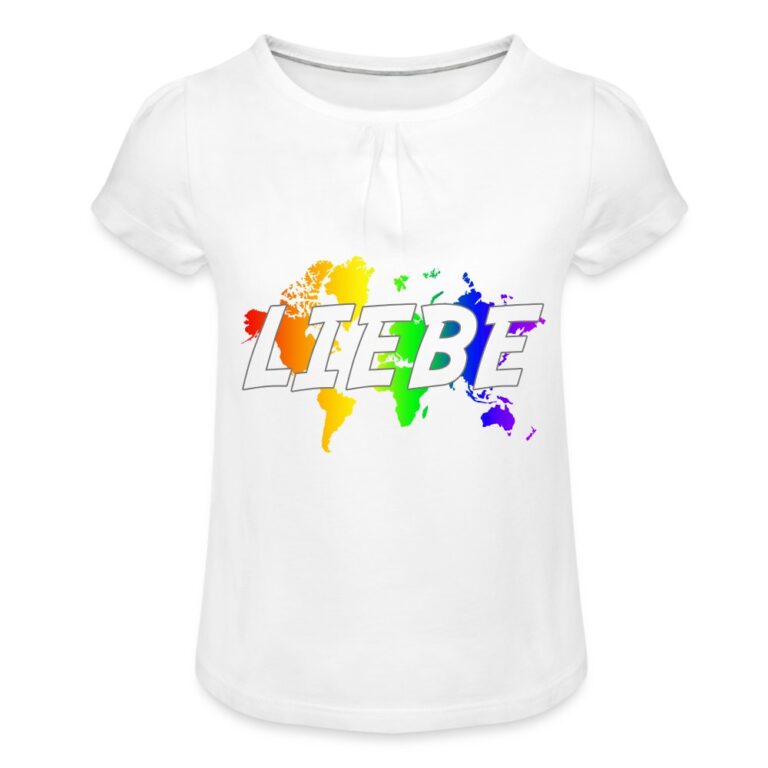 liebe-auf-weltkarte-maedchen-t-shirt-mit-raffungen-weiss