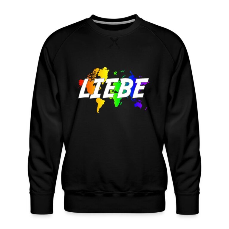 liebe-auf-weltkarte-maenner-premium-pullover-schwarz