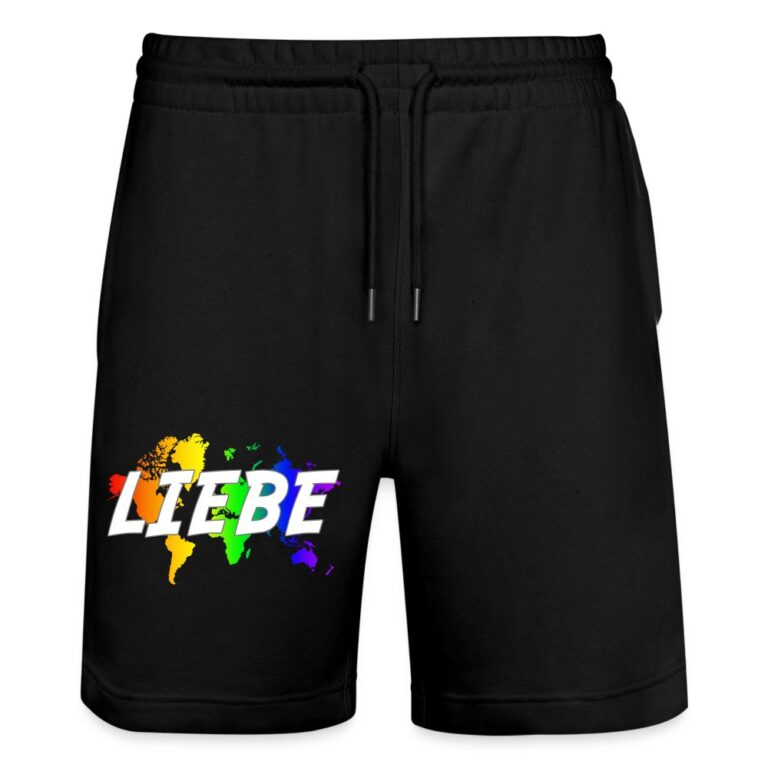 liebe-auf-weltkarte-stanleystella-unisex-bio-joggingshorts-trainer-schwarz