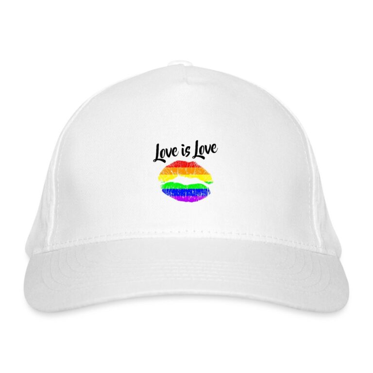 love-is-love-lips-bio-baseballkappe-weiss