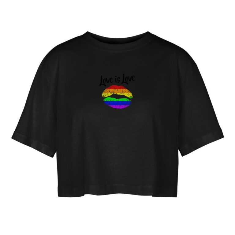 love-is-love-lips-frauen-oversized-cropped-t-shirt-schwarz