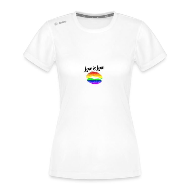 love-is-love-lips-jako-frauen-t-shirt-run-20-weiss
