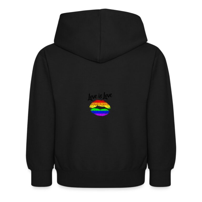 love-is-love-lips-kinder-hoodie-schwarz
