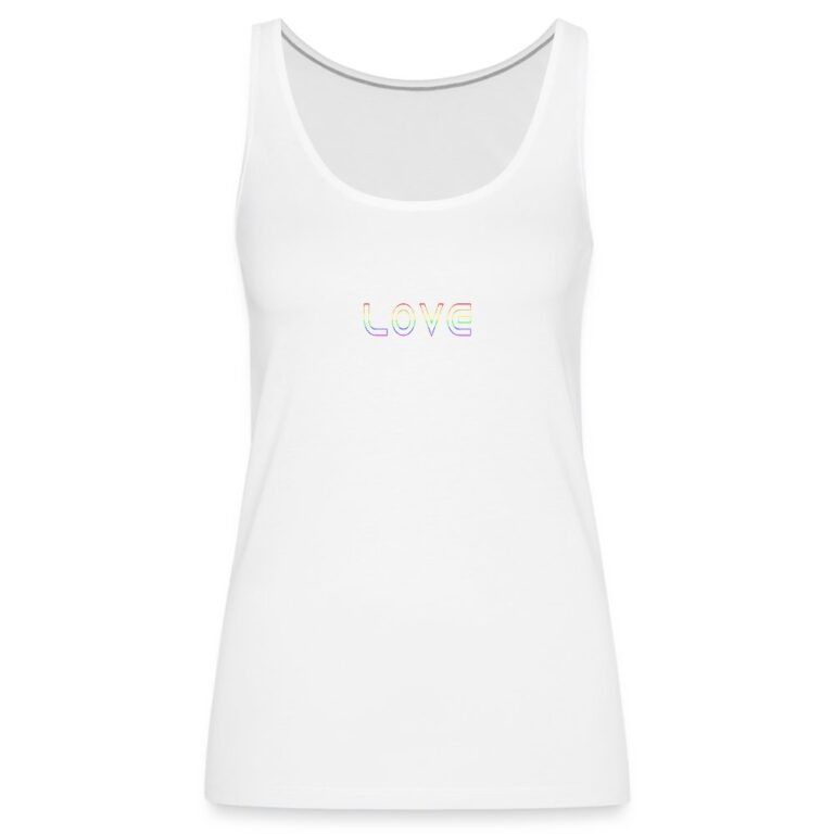 love-who-you-want-frauen-premium-tank-top-weiss