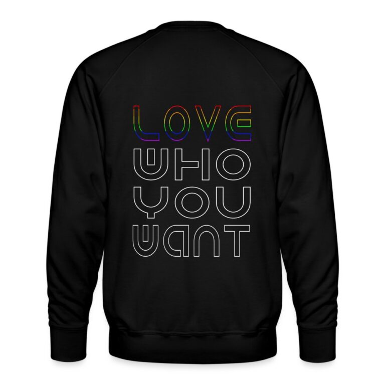 love-who-you-want-maenner-premium-pullover-schwarz