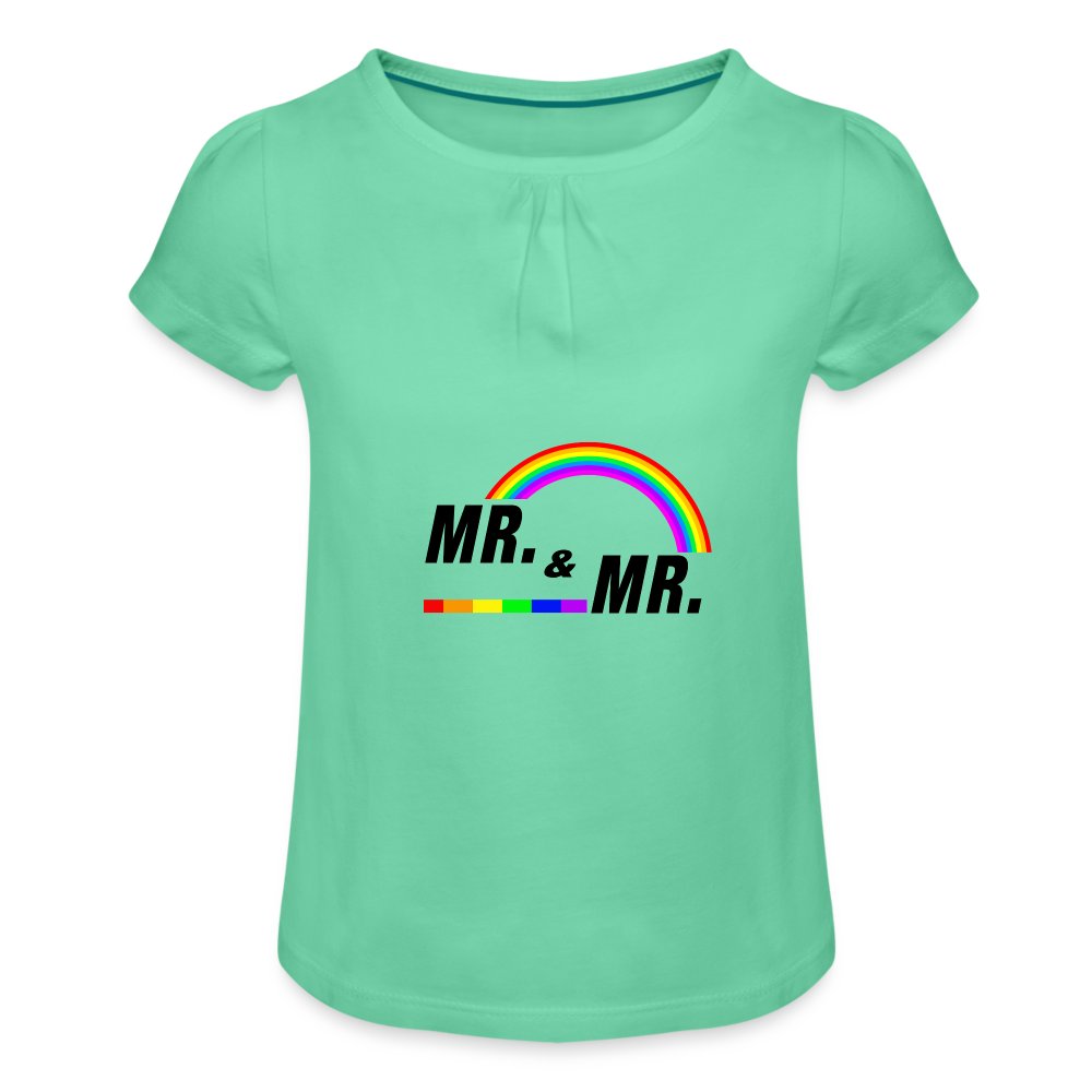 Mr &amp; Mr - Mädchen-T-Shirt mit Raffungen Mintgrün