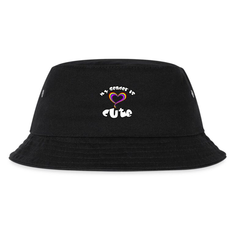 my-gender-is-cute-kinder-bucket-hat-schwarz
