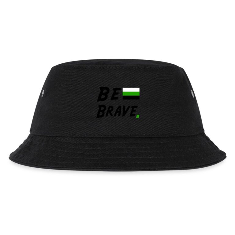 neutrois-be-brave-kinder-bucket-hat-schwarz