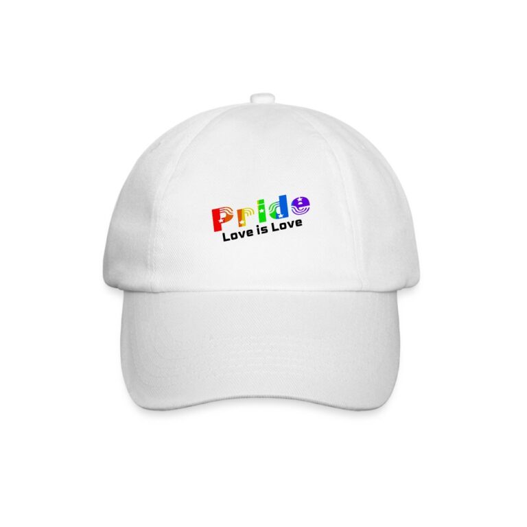 pride-love-is-love-baseballkappe-weiss-weiss