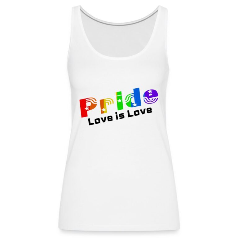 pride-love-is-love-frauen-premium-tank-top-weiss