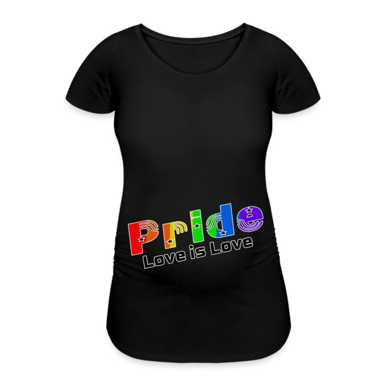 pride-love-is-love-frauen-schwangerschafts-t-shirt-schwarz
