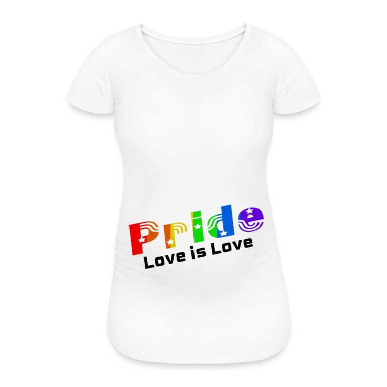 pride-love-is-love-frauen-schwangerschafts-t-shirt-weiss