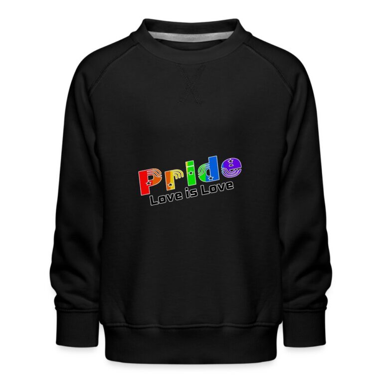 pride-love-is-love-kinder-premium-pullover-schwarz