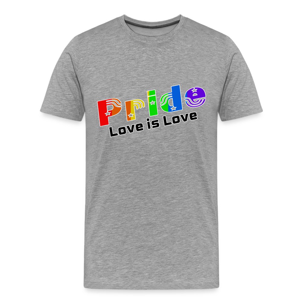 pride-love-is-love-maenner-premium-t-shirt-grau-meliert