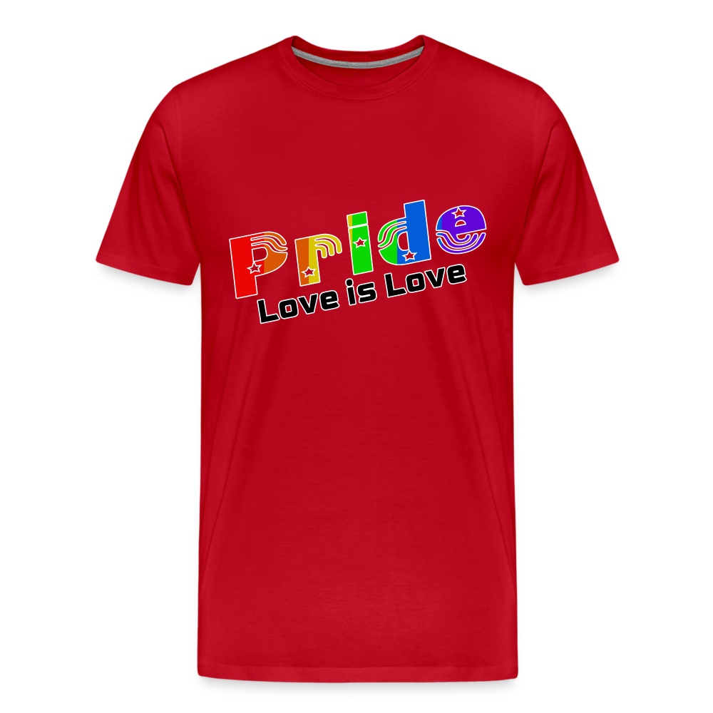 pride-love-is-love-maenner-premium-t-shirt-rot