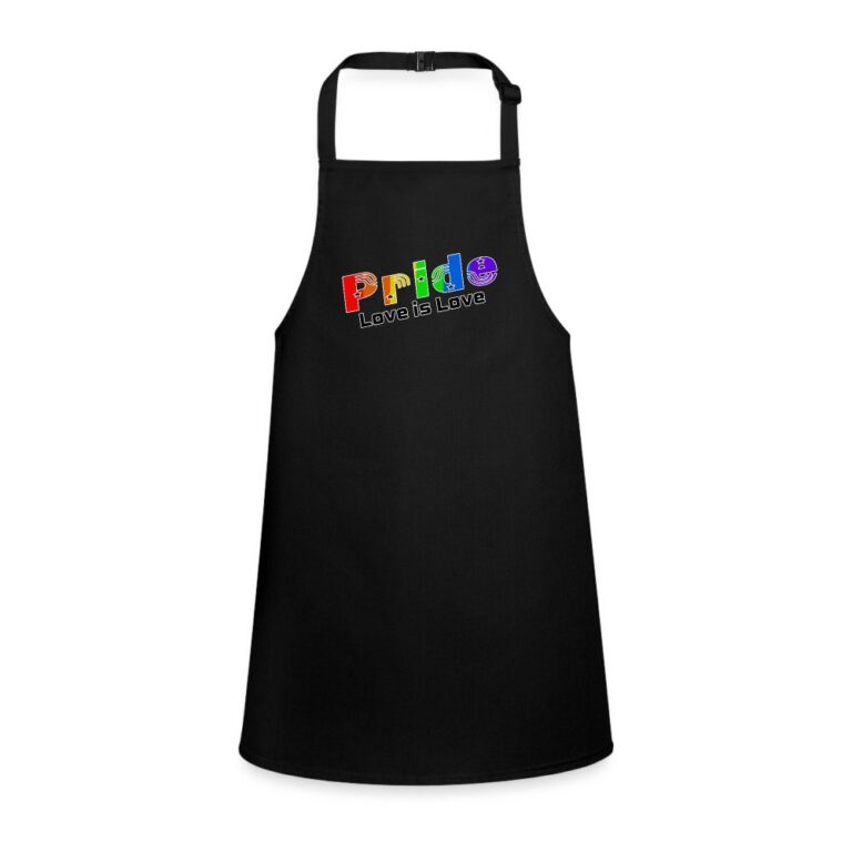 pride-love-is-love-schuerze-fuer-kinder-schwarz