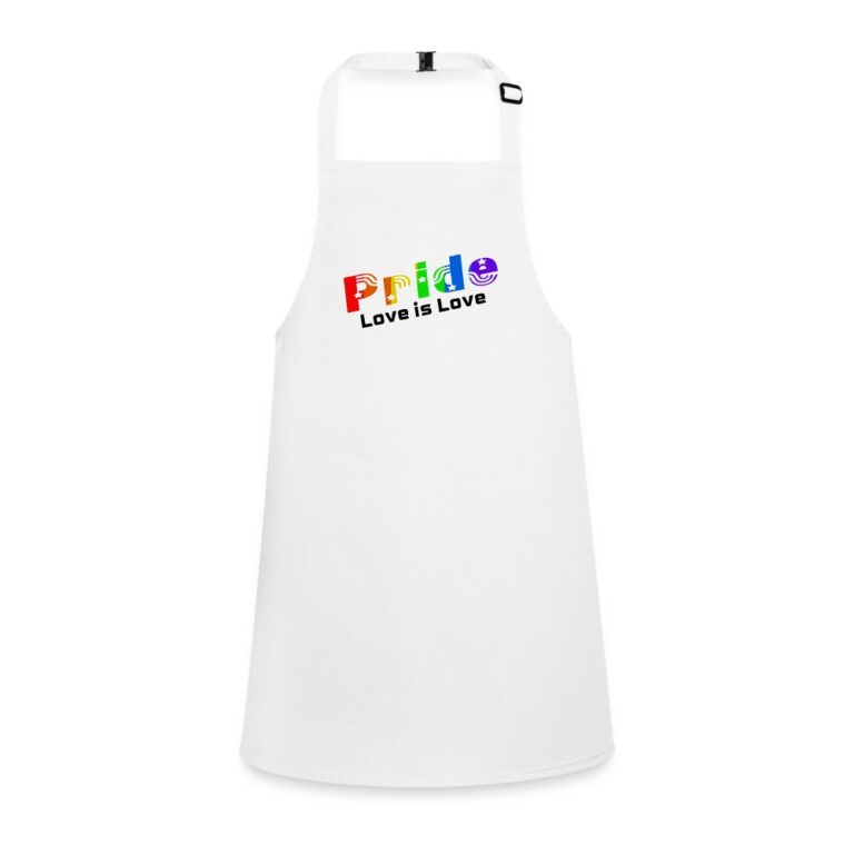 pride-love-is-love-schuerze-fuer-kinder-weiss