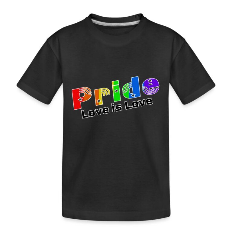 pride-love-is-love-teenager-premium-bio-t-shirt-schwarz
