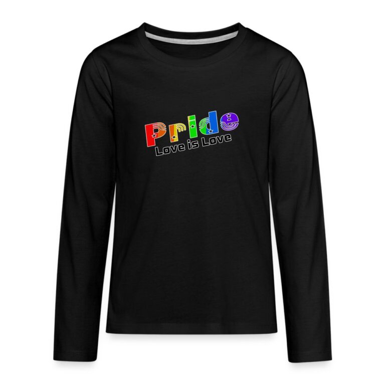 pride-love-is-love-teenager-premium-langarmshirt-schwarz