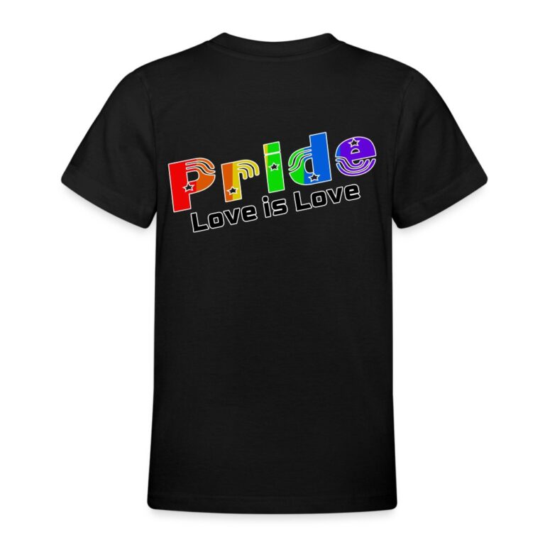 pride-love-is-love-teenager-t-shirt-schwarz