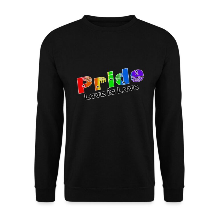 pride-love-is-love-unisex-pullover-schwarz