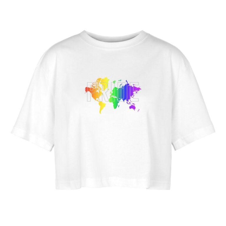 pride-worldmap-frauen-oversized-cropped-t-shirt-weiss