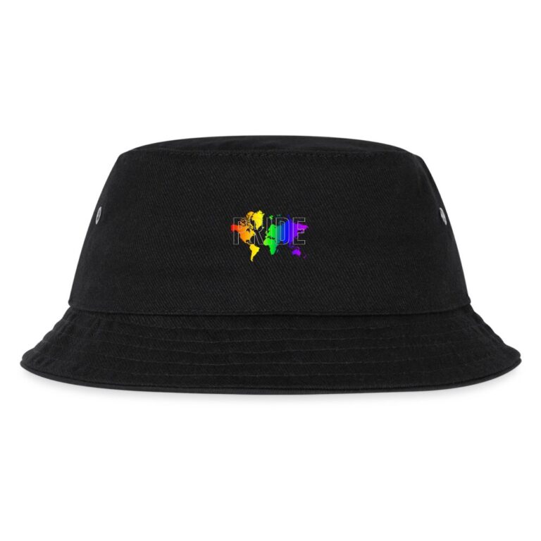 pride-worldmap-kinder-bucket-hat-schwarz