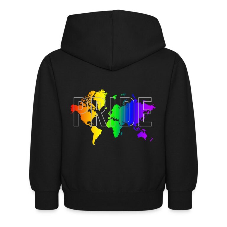 pride-worldmap-kinder-hoodie-schwarz