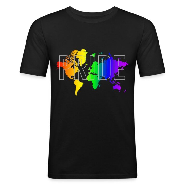 pride-worldmap-maenner-slim-fit-t-shirt-schwarz