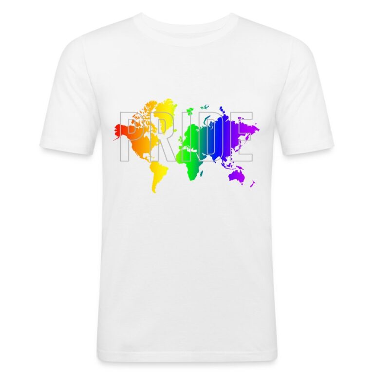 pride-worldmap-maenner-slim-fit-t-shirt-weiss