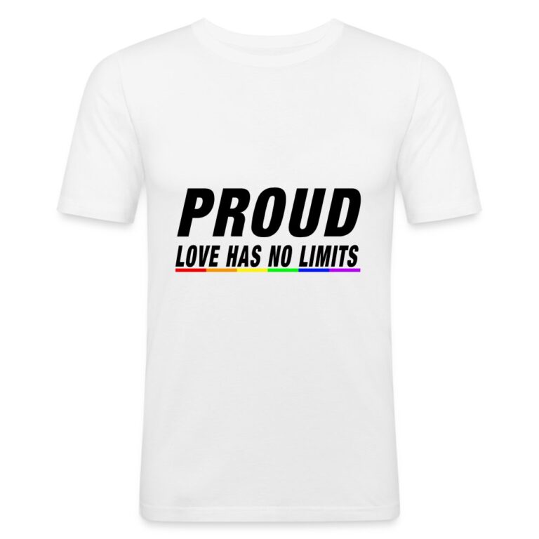 proud-love-has-no-limits-maenner-slim-fit-t-shirt-weiss