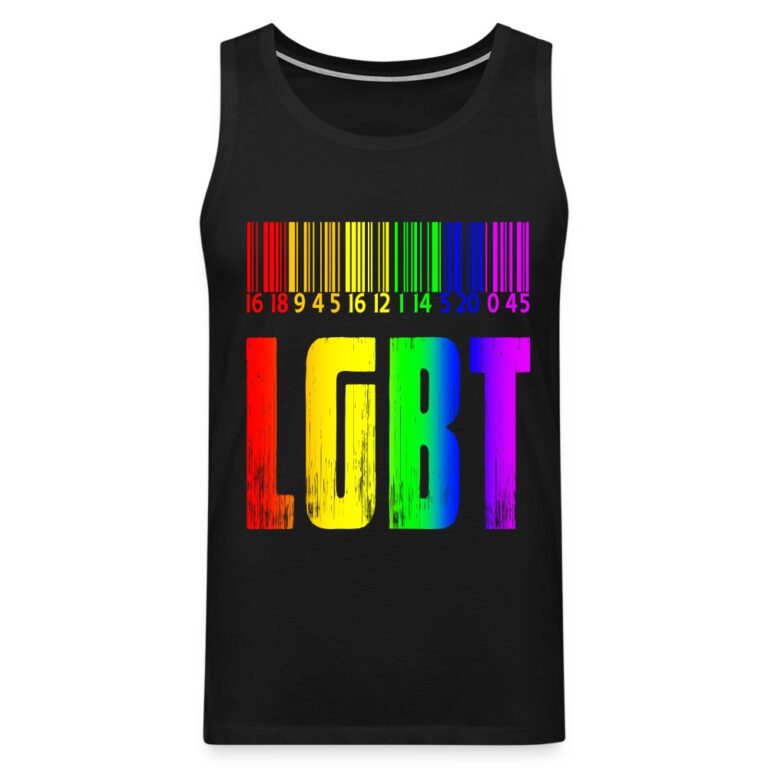 regenbogen-barcode-lgbt-design-maenner-premium-tank-top-schwarz