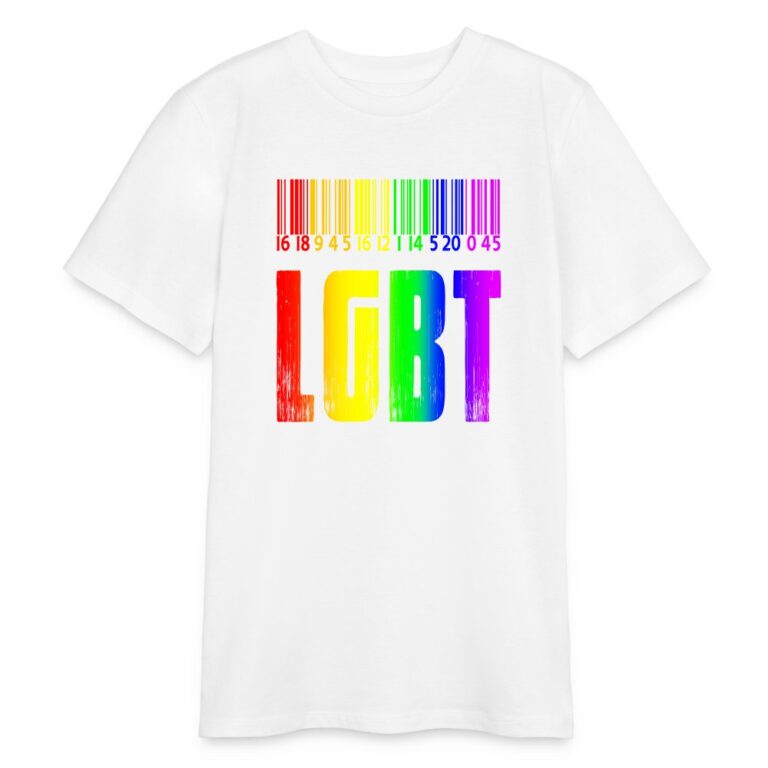 regenbogen-barcode-lgbt-design-stanleystella-bio-teenager-t-shirt-mini-creator-weiss