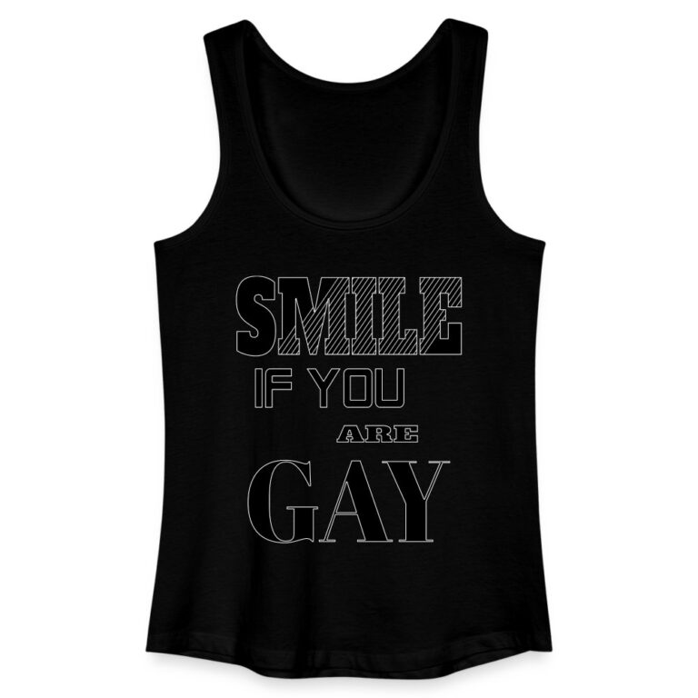 smile-if-you-are-gay-frauen-bio-tank-top-schwarz