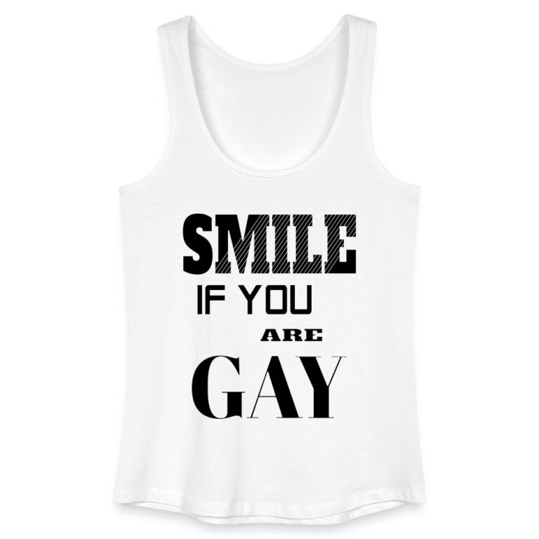 smile-if-you-are-gay-frauen-bio-tank-top-weiss
