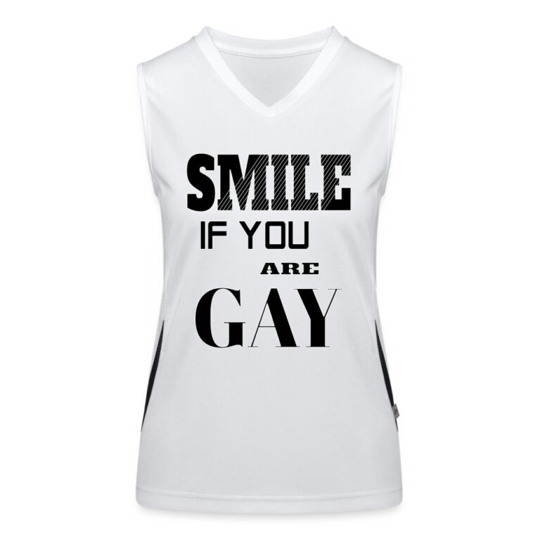 smile-if-you-are-gay-funktionelles-kontrast-tank-top-fuer-frauen-weiss-schwarz