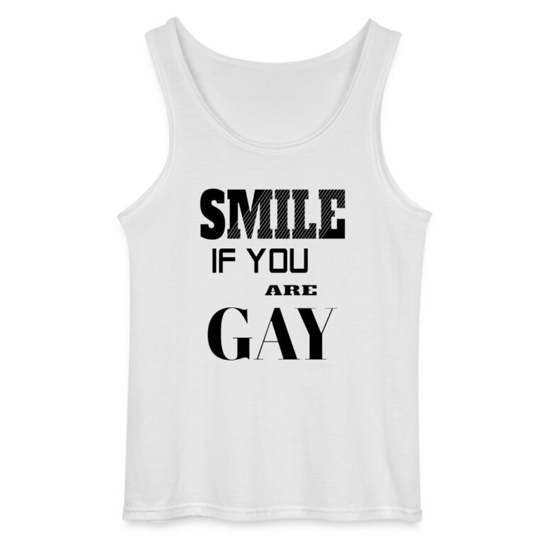 smile-if-you-are-gay-gildan-maenner-tank-top-weiss